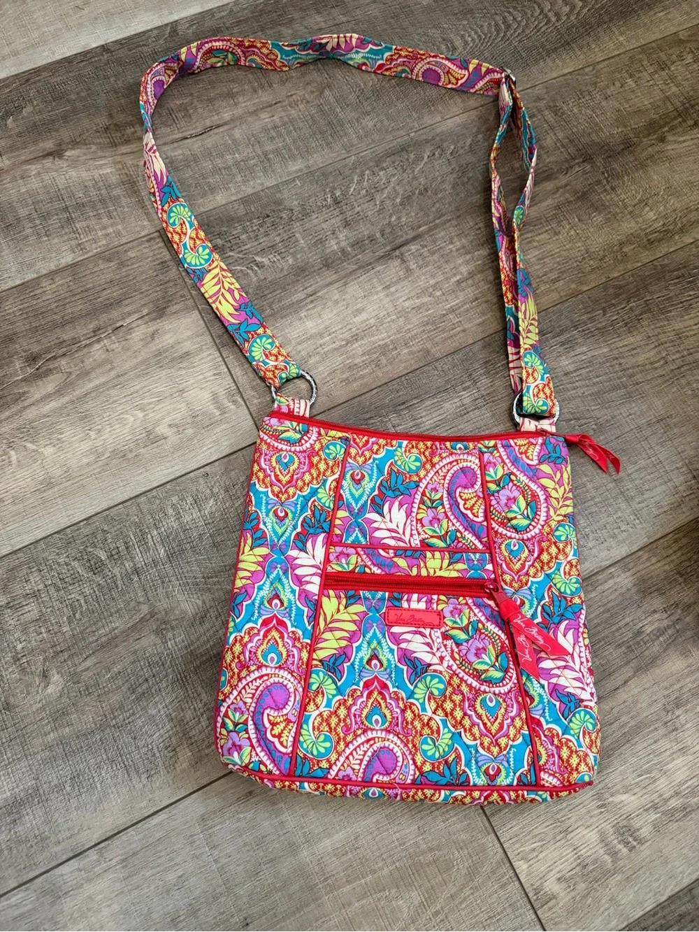 Vera Bradley Multicolor Paisley Crossbody — Pink, Blue & Yellow